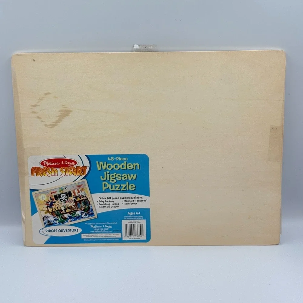 Melissa & Doug Puzzles Lot of 3 Shapes Jumbo Knob Pirates African Plains Safari‎